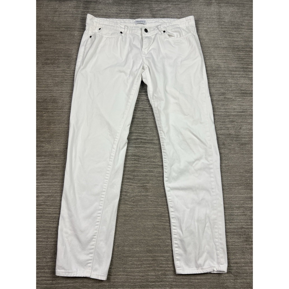 Weekend Andrea Jovine Jeans Womens 12‎ White Cotton Blend Tapered Casual